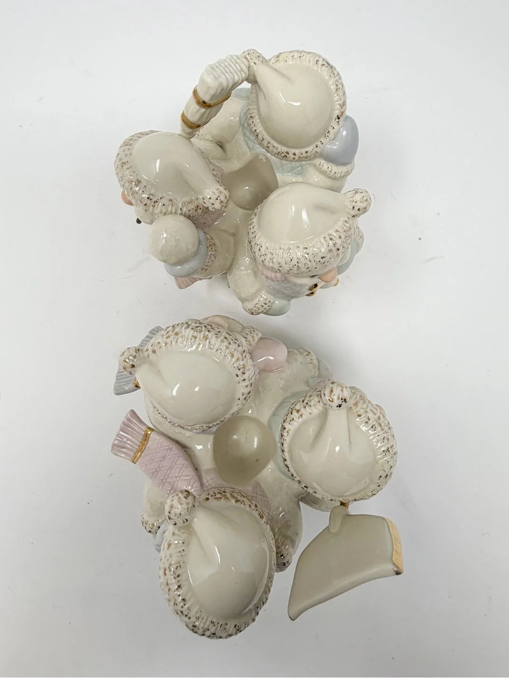 Lenox Snowlight Skating By Candlelight Pair of 2 Candlesticks Snowmen Trio